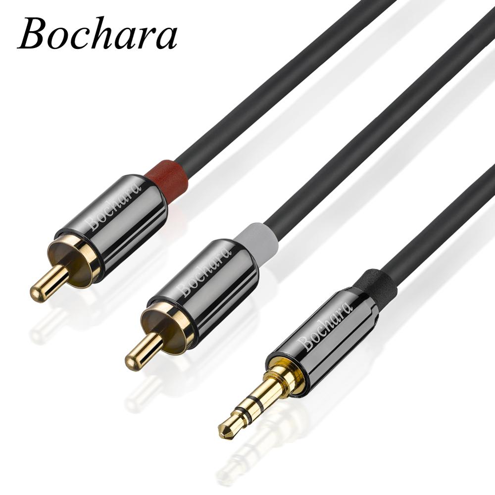 Bochara 1/8 ''3.5mm ׷ -2RCA OFC  ̺ ȣ + Ŀ     1.8m 3m 5m 10m 15m 20m